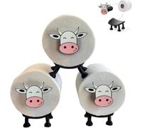 Funny 3D Printed Cat & Cow Toilet Paper Holder - Freestanding, No Drilling for Bathroom,3pcs