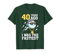 Funny 40th Birthday - 40 Years Ago I was The Fastest T-Shirt, Men, Dark Green, Small