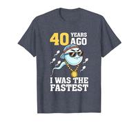 Funny 40th Birthday - 40 Years Ago I was The Fastest T-Shirt, Men, Heather Blue, 4X-Large