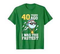 Funny 40th Birthday - 40 Years Ago I was The Fastest T-Shirt, Men, Kelly Green, Medium