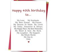 Funny 40th Birthday Card for Men Women,Romantic 40 Year Old Greeting Card for Boyfriend Husband,Naughty Anniversary Love Card for Wife Girlfriend,Special 40th Birthday Gifts For Only Love Him Her