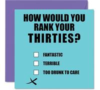 Funny 40th Birthday Cards for Men Woman, Rank Your Thirties