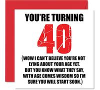 Funny 40th Birthday Cards for Men Woman, Start Lying