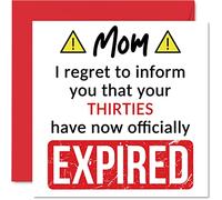Funny 40th Birthday Cards for Mom - Your Thirties Have Expired - Happy Birthday Card for Mom Mommy Mum Mama from Son Daughter, 145mm Banter Joke Humour Bday Greeting Cards Gift
