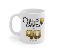 Funny 40th Birthday Coffee Mug, Cheers and Beers to Forty Years
