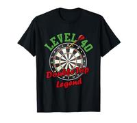 Funny 40th Birthday Darts Gift Level 40 Double Top Legend T-Shirt