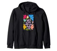Funny 40th Birthday for her, 40 Is Fine When You Look 29 Zip Hoodie