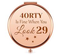 Funny 40th Birthday Gift Idea Travel Makeup Mirrors 40th Birthday Gifts for Women Friends Female Mom Wife Turning 40 Years Old Birthdays Decorations Compact Mirror Friend Gifts for Women Turning 40