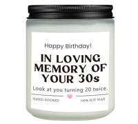 Funny 40th Birthday Gifts for Women, Lavender Soy Wax Scented Candle, 3.5oz Handmade 40th Birthday Candle, 40 Birthday Gifts for Ladies Her Wife Husband Mum Sister Friends, Happy 40 th Gift Ideas