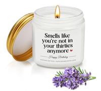 Funny 40th Birthday Gifts for Women Men, 40th Birthday Candle, Soy Wax Candle Lavender Scent 40 Years Old Birthday Decorations Gifts for Her Him Wife Husband Friends Sister, 3.5oz