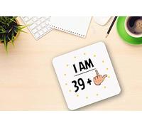 Funny 40th Birthday Mug I Am 39 Plus Middle Finger Rude 40 Years Old Tea Coffee Mug Coaster Set