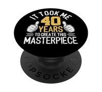 Funny 40th Birthday Retro Graphic Forty Years Old Men Women PopSockets Adhesive PopGrip
