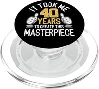 Funny 40th Birthday Retro Graphic Forty Years Old Men Women PopSockets PopGrip for MagSafe