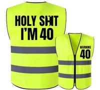 Funny 40th Birthday Vest, Green Gag Gift for Party Night Out (GREEN-40)