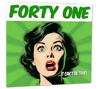 Funny 41st Birthday Card for Women - Comic Style - Ladies Birthday Cards for Friend Mum Niece 41 Years Old Forty One, Forty First Her Aunt female
