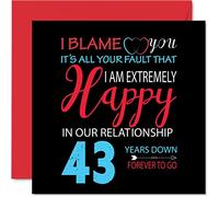 Funny 43rd Anniversary Card for Wife or Husband