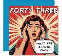 Funny 43rd Birthday Cards for Woman Men - Comic Years - Happy Birthday Card for Dad Mum Brother Sister Grandad Nanny Grandma Uncle Auntie, 145mm Rude Joke Humour Greeting Cards
