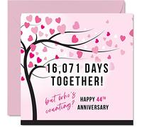 Funny 44th Anniversary Card for Wife or Husband, 16071 Days Together