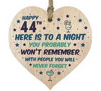 Funny 44th Birthday Gift For Women and Men Wooden Heart Plaque