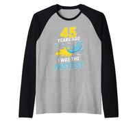 Funny 45th Birthday 45 Years Ago I was The Fastest Joke Raglan Baseball Tee