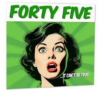 Funny 45th Birthday Card for Women - Comic Style - Ladies Birthday Cards for Friend Mum Niece 45 Years Old forty five, forty fifth Her Aunt female