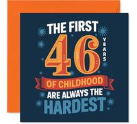 Funny 46th Birthday Card - Still Just a Big Kid - Bold Typography and Playful Colours - Perfect for Light-hearted Birthday Laughs - 145mm Square, Envelope Included