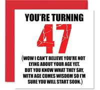 Funny 47th Birthday Cards for Men Woman, Start Lying