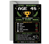 Funny 48th Birthday Card, Level 48 Unlocked