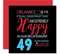 Funny 49th Anniversary Card for Husband Wife - Your Fault I'm Extremely Happy - Happy 49th Wedding Anniversary Card for Partner, 145mm Greeting Cards Anniversaries