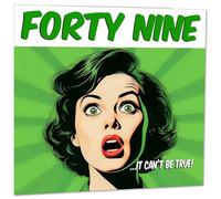Funny 49th Birthday Card for Women - Comic Style - Ladies Birthday Cards for Friend Mum Niece 49 Years Old forty Nine, forty ninth Her Aunt female