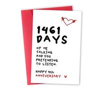 Funny 4th Anniversary Card Gift for Him Her, Romantic 4 Year Anniversary Card for Girlfriend Boyfriend, Unique 4th Wedding Anniversary Card for Husband Wife, Naughty Four Years Together Gift