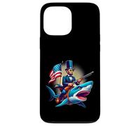 Funny 4th Of July Fourth Abe Abraham Lincoln Riding a Shark Case for iPhone 13 Pro Max