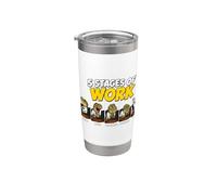 Funny 5 Stages of Work Dinosaur Office Humor Gift Stainless Steel Insulated Tumbler