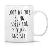 Funny 5 Years Sober Sobriety Celebration Gift | Ceramic Coffee Mug | 11 OZ