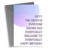 Funny 50th Birthday Card - Cheeky Wit - Modern Fiftieth Birthday Card