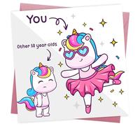 Funny 50th Birthday Card for Her - Unicorn Theme Cards for 50 Year Old Women - Humorous Happy 50th Birthday Card - Cute and Funny Joke Bday Greeting Cards for Female with Unicorn Humour - 145mm