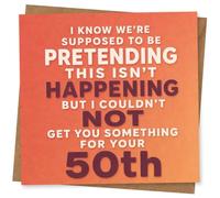 Funny 50th Birthday Card for Him or Her, Pretending This Isn't Happening Pun Card for 50th Birthday