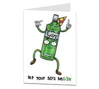Funny 50th Birthday Card For Men & Women Quirky Gin Design