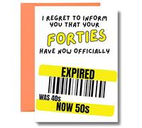Funny 50th Birthday Card Forties Expired Sarcastic Ageing Joke JBS07