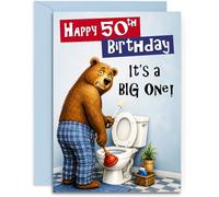 Funny 50th Birthday Card - Its a Big One - For Son Brother Dad Uncle Brother-in-Law - A5 with Blue Envelope - UK Made