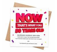 Funny 50th Birthday Card with Envelope, 50 Years Old Music Style Birthday Card, Cheeky Milestone Age Joke Card for Him, Her, Dad, Mum, Brother, Sister, Workmate or Colleague