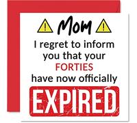 Funny 50th Birthday Cards for Mom - Your Forties Have Expired - Happy Birthday Card for Mom Mommy Mum Mama from Son Daughter, 145mm Banter Joke Humour Bday Greeting Cards Gift