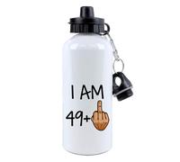 Funny 50th Birthday Gift idea, for Men and Women Turning 50 Years Old as a Joke Birthday Celebration, Aluminium 500 ml Water Bottle sports bottle. (White)
