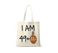 Funny 50th Birthday Gift idea, for Men and Women Turning 50 Years Old as a Joke Birthday Celebration, Shoulder Natural Shopping Tote Bag Cotton Shopping Bag.