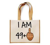 Funny 50th Birthday Gift idea, for Men and Women Turning 50 Years Old as a Joke Birthday Celebration, Jute Bag, Shopping Bag (Natural)