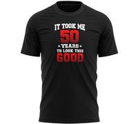 Funny 50th Birthday T Shirt for Men It Took Me 50 Years to Look This Good Tee, XXL, Black
