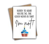 Funny 50th Fifty Birthday Card, Sorry to Hear You're Fifty Birthday Greeting Card