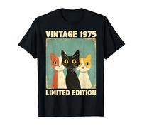 Funny 51 Years Old Gift Vintage 1975 Cat Lover 51st Birthday T-Shirt