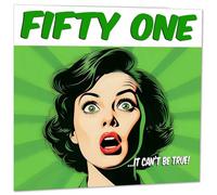 Funny 51st Birthday Card for Women - Comic Style - Ladies Birthday Cards for Friend Mum Nan Grandma Sister 51 Years Old fifty one, fifty first Her Aunt female