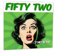Funny 52nd Birthday Card for Women - Comic Style - Ladies Birthday Cards for Friend Mum Niece 52 Years Old Fifty Two, Fifth Second Her Aunt female